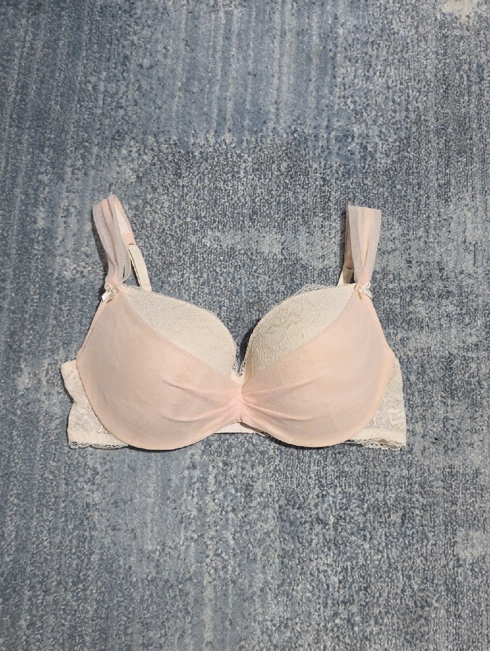 Adore Me Blush Pink Lace Underwire Bra Push-up Size 38DD.